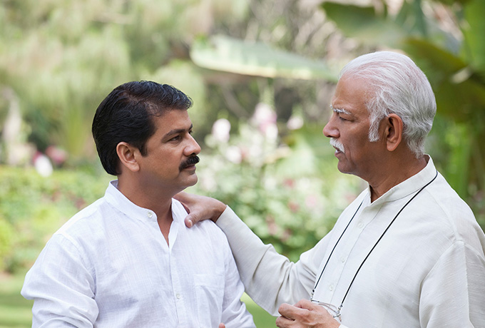 Two men talking suicide